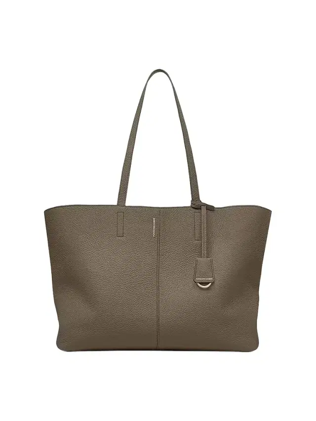 Maison de Sabre Women's  Leather Zipped Soft Tote Bag - Cashmere Clay