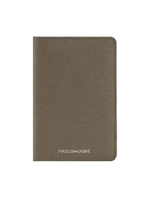 Maison de Sabre Leather Passport Holder - Cashmere Matcha
