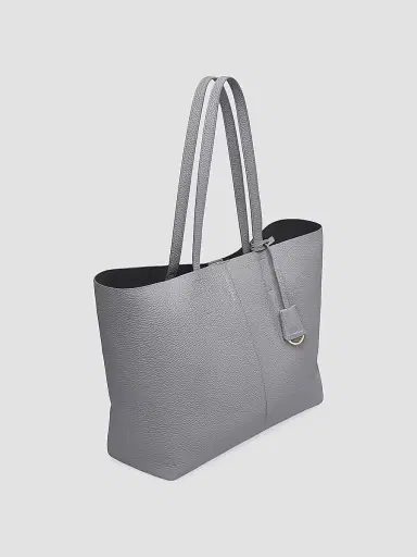 MAISON de SABRÉ Women's Leather Snap Soft Tote Bag - Dove Grey | Thumbnail 2