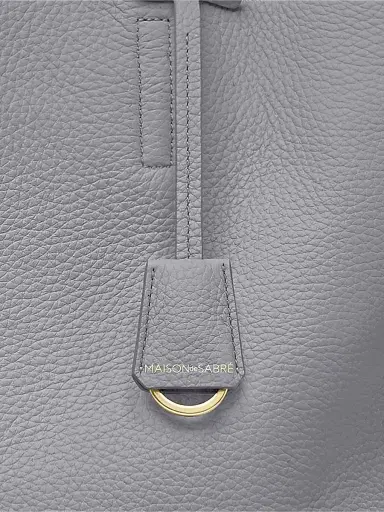 MAISON de SABRÉ Women's Leather Snap Soft Tote Bag - Dove Grey | Thumbnail 5