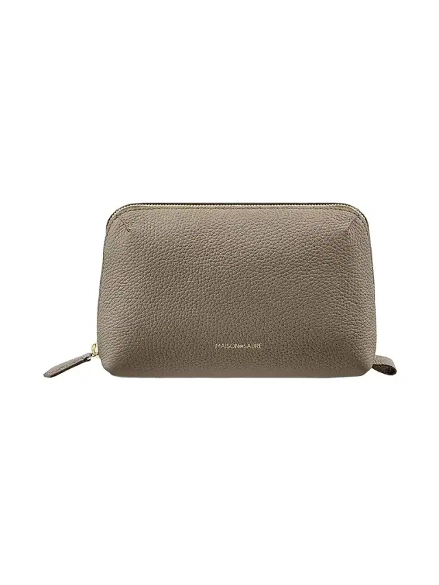 Maison de Sabre Leather Tech Pouch - Cashmere Clay