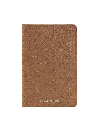 MAISON de SABRÉ Leather Passport Holder - Sandstone Lily | Thumbnail 1