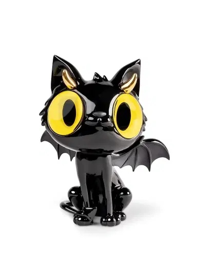 Lladro Little Devil Cat Porcelain Sculpture - Blackandgold | Thumbnail 1 Lladro Little Devil Cat Porcelain Sculpture - Blackandgold | Thumbnail 1