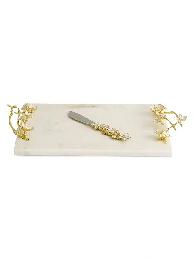 Michael Aram Cherry Blossom Cheeseboard & Knife Set