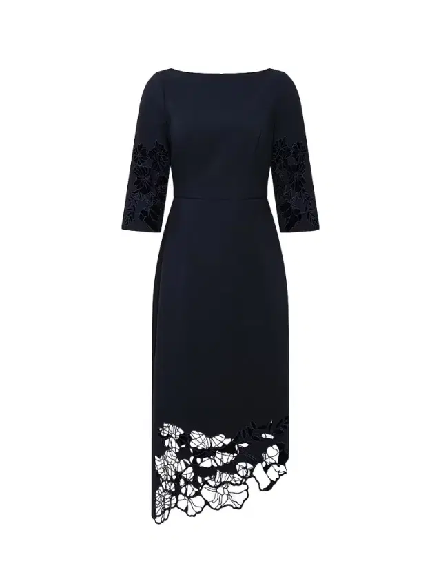 Kay Unger Women's Vanna Guipure Lace Midi-Dress - Night Sky