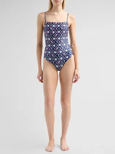 VERANDAH Women's Ammama One-Piece Swimsuit - Navy Lotus Checks - Size XL | Thumbnail 2 VERANDAH Women's Ammama One-Piece Swimsuit - Navy Lotus Checks - Size XL | Thumbnail 2