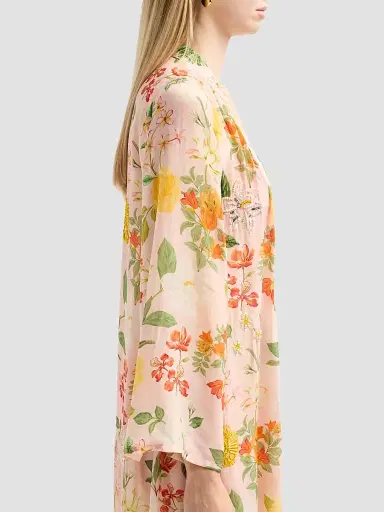 VERANDAH Women's Ammama Hand-Beaded Botanical Caftan - Blush Multi Floral - Size XL | Thumbnail 5 VERANDAH Women's Ammama Hand-Beaded Botanical Caftan - Blush Multi Floral - Size XL | Thumbnail 5
