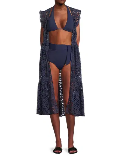 Change of Scenery Women's Lauren Eyelet Cover-Up Dress - Navy | Thumbnail 2