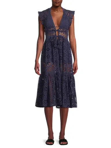 Change of Scenery Women's Lauren Eyelet Cover-Up Dress - Navy | Thumbnail 3