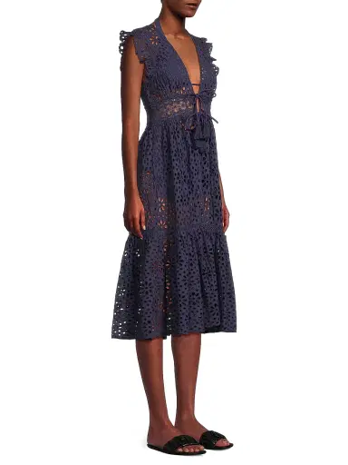 Change of Scenery Women's Lauren Eyelet Cover-Up Dress - Navy | Thumbnail 4
