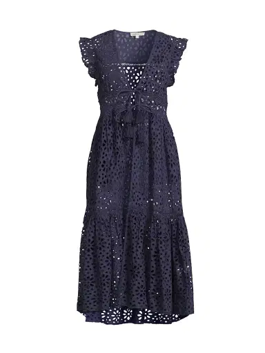 Change of Scenery Women's Lauren Eyelet Cover-Up Dress - Navy | Thumbnail 1
