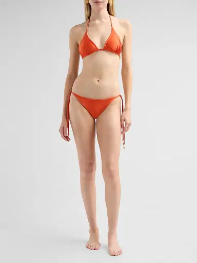 VERANDAH Women's Ammama Reversible Triangle Bikini Top - Vermillion And Blush - Size Large | Thumbnail 2