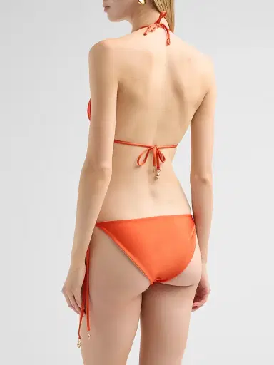 VERANDAH Women's Ammama Reversible Triangle Bikini Top - Vermillion And Blush - Size Large | Thumbnail 3