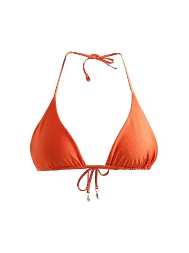 VERANDAH Women's Ammama Reversible Triangle Bikini Top - Vermillion And Blush - Size Large | Thumbnail 1