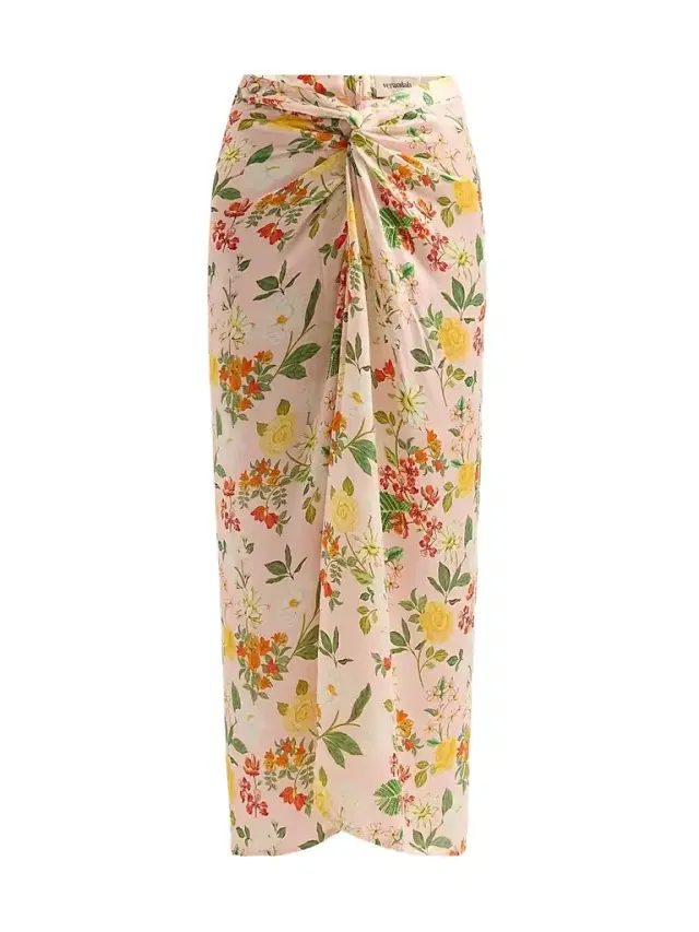 Verandah Women's Ammama Floral Hand-Draped Skirt - Blush Multi Floral