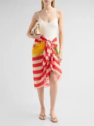 VERANDAH Women's Ammama Silk-Cotton Pareo | Thumbnail 2