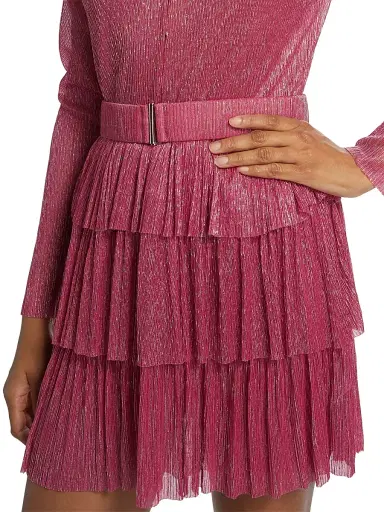 Sabina Musáyev Women's Carry Metallic Foil Ruffled Minidress - Hot Pink - Size Medium | Thumbnail 7 Sabina Musáyev Women's Carry Metallic Foil Ruffled Minidress - Hot Pink - Size Medium | Thumbnail 7
