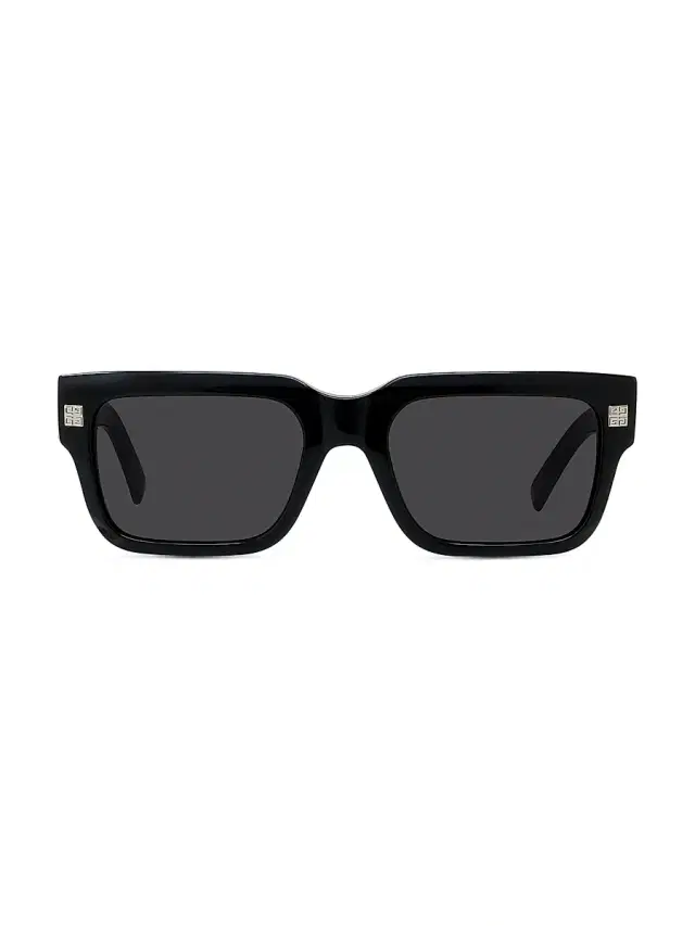 Givenchy Men's 53MM GV Day Acetate Sunglasses - Shiny Black Smoke