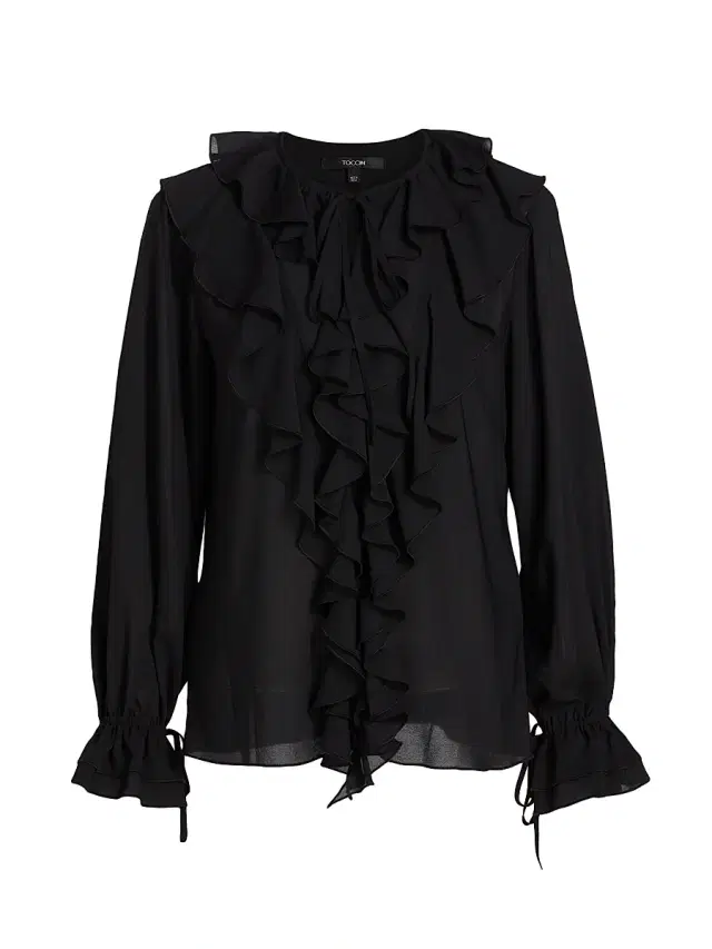 Toccin Women's Tobi Exaggerated Ruffle Blouse - Jet