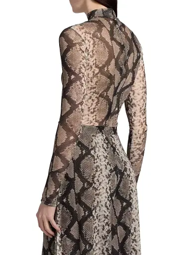 Lapointe Women's Python Print Mesh Bodysuit | Thumbnail 5 Lapointe Women's Python Print Mesh Bodysuit | Thumbnail 5