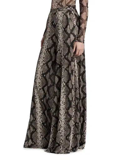 Lapointe Women's Python Print Mesh Wide-Leg Pants - Python Print - Size XL | Thumbnail 4 Lapointe Women's Python Print Mesh Wide-Leg Pants - Python Print - Size XL | Thumbnail 4