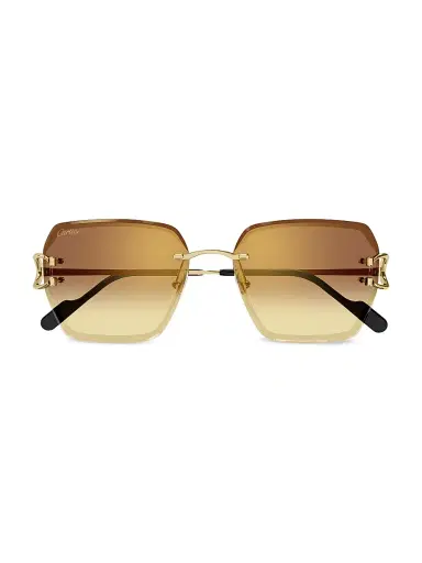 Cartier Women's C Decor 58MM 24K-Gold-Plated Metal Rimless Butterfly Sunglasses | Thumbnail 2 Cartier Women's C Decor 58MM 24K-Gold-Plated Metal Rimless Butterfly Sunglasses | Thumbnail 2