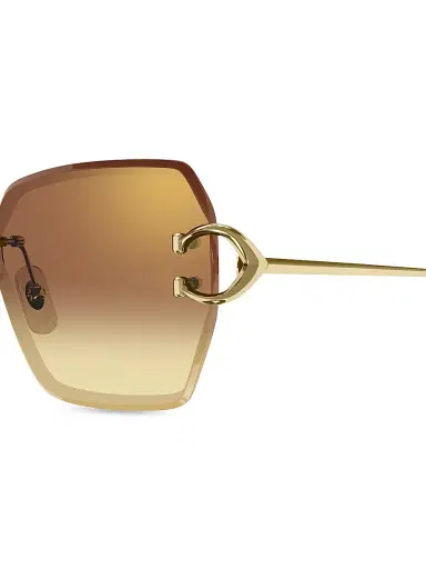 Cartier Women's C Decor 58MM 24K-Gold-Plated Metal Rimless Butterfly Sunglasses | Thumbnail 3 Cartier Women's C Decor 58MM 24K-Gold-Plated Metal Rimless Butterfly Sunglasses | Thumbnail 3