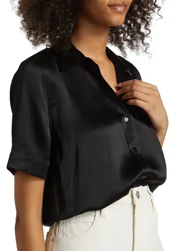 L'Agence Women's Ellah Satin Silk Shirt | Thumbnail 6 L'Agence Women's Ellah Satin Silk Shirt | Thumbnail 6