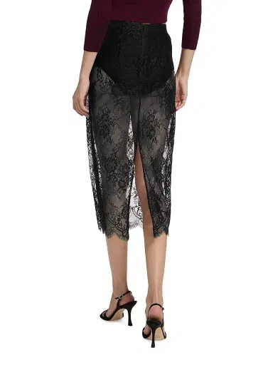 L'Agence Women's Makena Sheer Floral Lace Pencil Skirt | Thumbnail 5