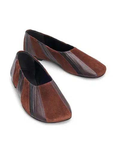 Proenza Schouler Women's Glove Pieced Leather & Suede Slippers - Black Espresso Multi - Size 12 | Thumbnail 2