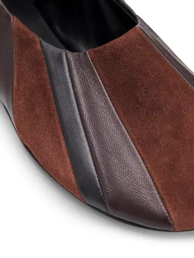 Proenza Schouler Women's Glove Pieced Leather & Suede Slippers - Black Espresso Multi - Size 12 | Thumbnail 6