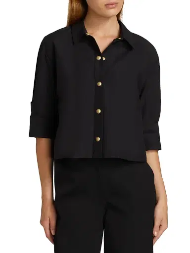 L'Agence Women's Cosette Crop High-Low Shirt | Thumbnail 3 L'Agence Women's Cosette Crop High-Low Shirt | Thumbnail 3