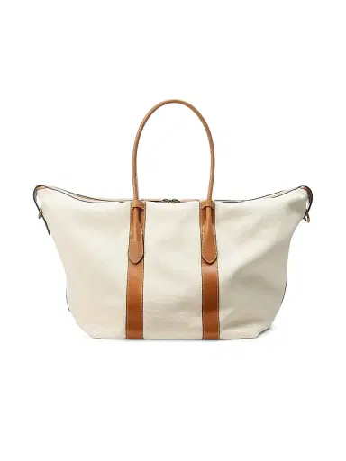 Polo Ralph Lauren Women's Extra-Large Bellport Canvas Tote Bag - Natural | Thumbnail 4