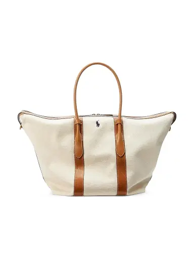 Polo Ralph Lauren Women's Extra-Large Bellport Canvas Tote Bag - Natural | Thumbnail 1