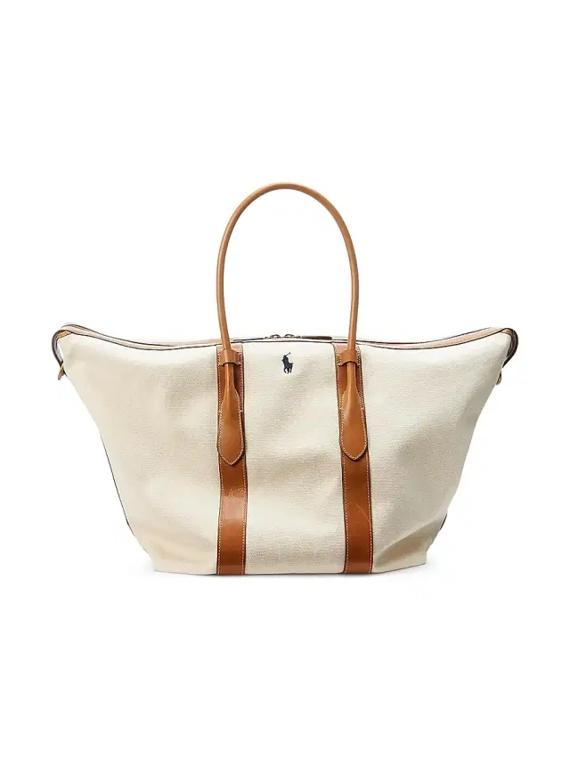 Polo Ralph Lauren Women's Extra-Large Bellport Canvas Tote Bag - Natural