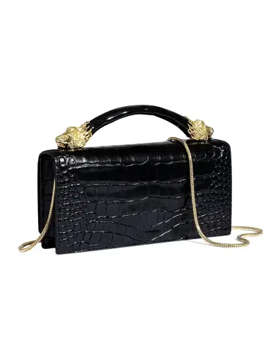 ALEXIS BITTAR Women's Lioness Croc-Embossed Leather Top Handle Bag | Thumbnail 5 ALEXIS BITTAR Women's Lioness Croc-Embossed Leather Top Handle Bag | Thumbnail 5