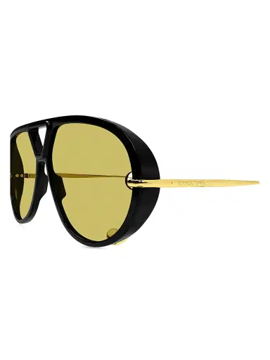 Bottega Veneta Women's Drop 63MM Aviator Sunglasses - Lime Black Gold | Thumbnail 3