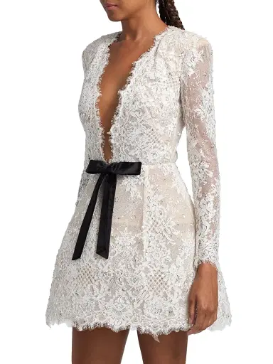 Bronx and Banco Women's Isa Embellished Lace Minidress - White Black | Thumbnail 4 Bronx and Banco Women's Isa Embellished Lace Minidress - White Black | Thumbnail 4