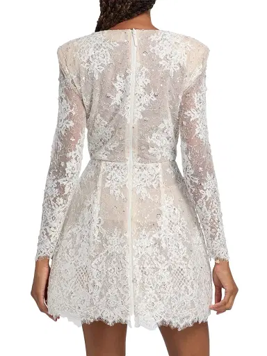 Bronx and Banco Women's Isa Embellished Lace Minidress - White Black | Thumbnail 5 Bronx and Banco Women's Isa Embellished Lace Minidress - White Black | Thumbnail 5