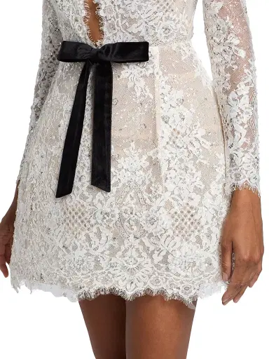 Bronx and Banco Women's Isa Embellished Lace Minidress - White Black | Thumbnail 6 Bronx and Banco Women's Isa Embellished Lace Minidress - White Black | Thumbnail 6