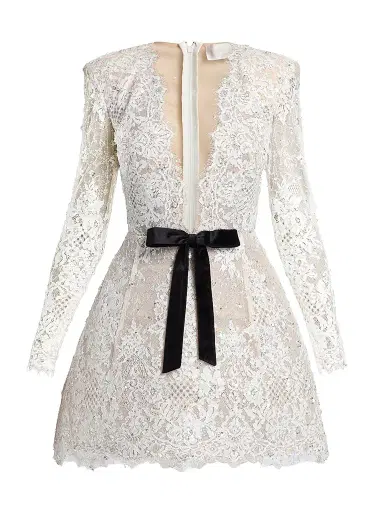 Bronx and Banco Women's Isa Embellished Lace Minidress - White Black | Thumbnail 1 Bronx and Banco Women's Isa Embellished Lace Minidress - White Black | Thumbnail 1