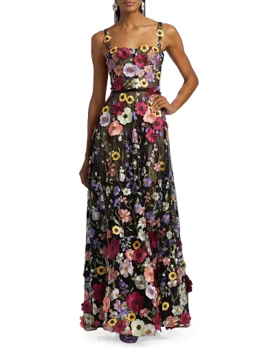 Bronx Banco Women's Jasmine Multi Floral Maxi Dress - Black Multi | Thumbnail 3 Bronx Banco Women's Jasmine Multi Floral Maxi Dress - Black Multi | Thumbnail 3