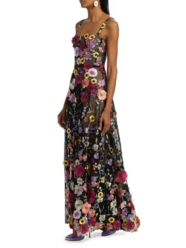 Bronx Banco Women's Jasmine Multi Floral Maxi Dress - Black Multi | Thumbnail 4 Bronx Banco Women's Jasmine Multi Floral Maxi Dress - Black Multi | Thumbnail 4