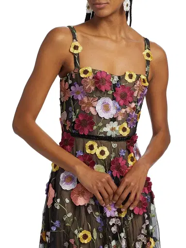 Bronx Banco Women's Jasmine Multi Floral Maxi Dress - Black Multi | Thumbnail 6 Bronx Banco Women's Jasmine Multi Floral Maxi Dress - Black Multi | Thumbnail 6
