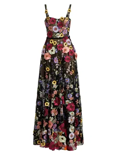 Bronx Banco Women's Jasmine Multi Floral Maxi Dress - Black Multi | Thumbnail 1 Bronx Banco Women's Jasmine Multi Floral Maxi Dress - Black Multi | Thumbnail 1