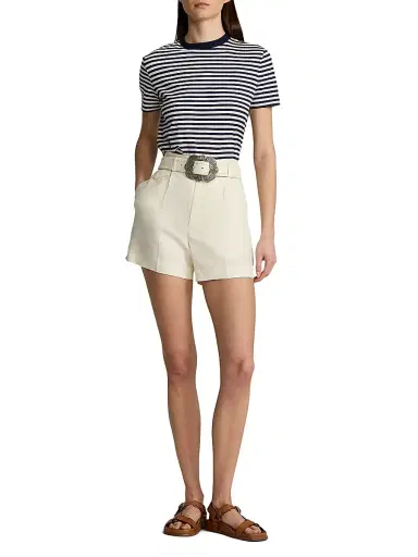 Ralph Lauren Collection Women's Hallie Striped Crewneck T-Shirt | Thumbnail 2 Ralph Lauren Collection Women's Hallie Striped Crewneck T-Shirt | Thumbnail 2