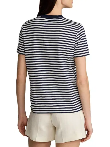Ralph Lauren Collection Women's Hallie Striped Crewneck T-Shirt | Thumbnail 5 Ralph Lauren Collection Women's Hallie Striped Crewneck T-Shirt | Thumbnail 5