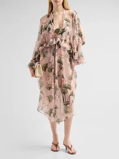 PatBo Women's Lotus Ruffle Cover-Up - Light Pink - Size XS | Thumbnail 2