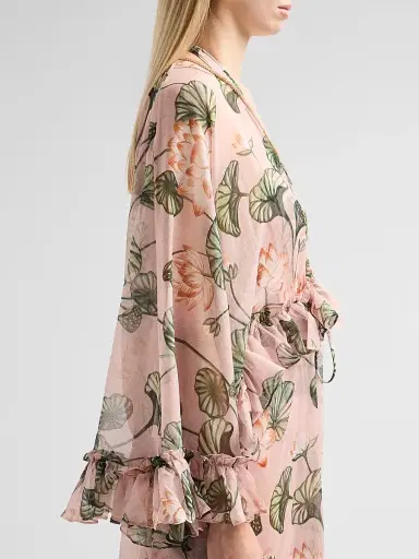 PatBo Women's Lotus Ruffle Cover-Up - Light Pink - Size XS | Thumbnail 4
