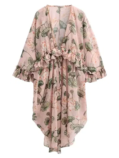 PatBo Women's Lotus Ruffle Cover-Up - Light Pink - Size XS | Thumbnail 1